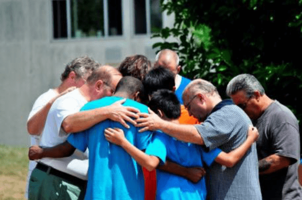 Praying with the Youth at the Pines